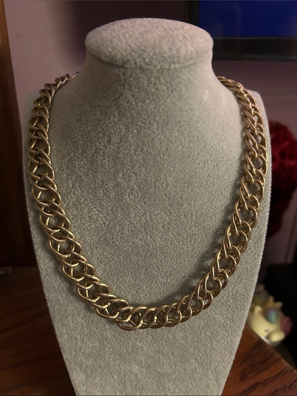 Classic Gold-Tone Double Link Chain Necklace - Women's Jewelry
